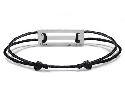 perforated black cord bracelet le 2.5g